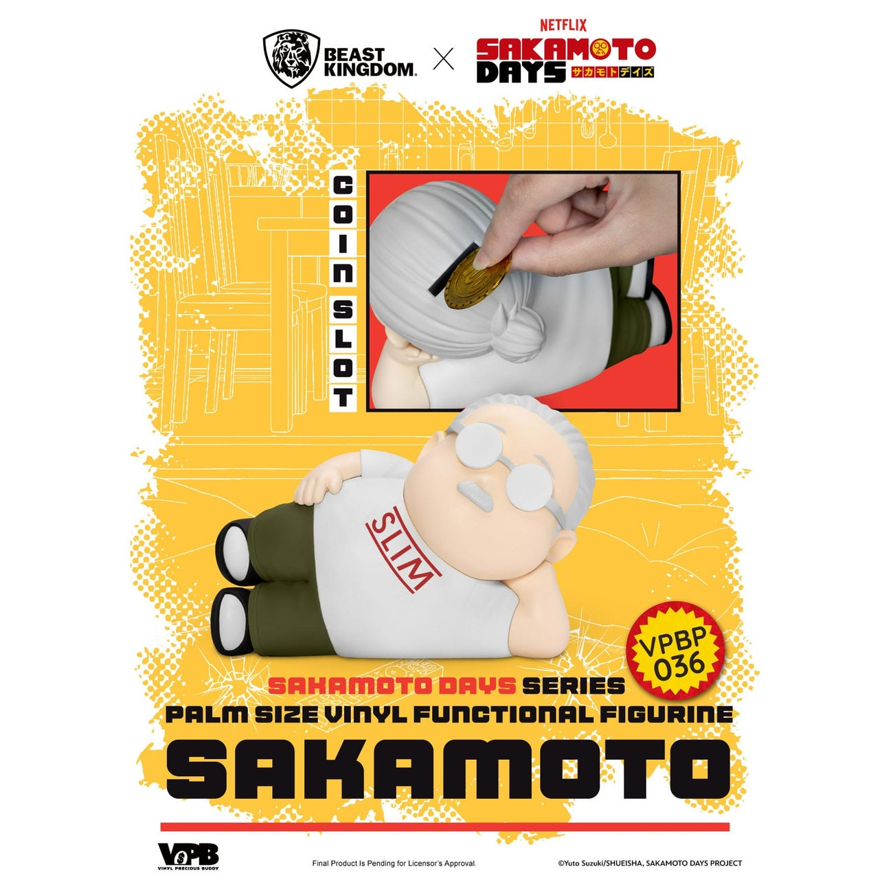 Product image Sakamoto Days Piggy Vinyl Money Bank Taro Sakamoto 14 cm