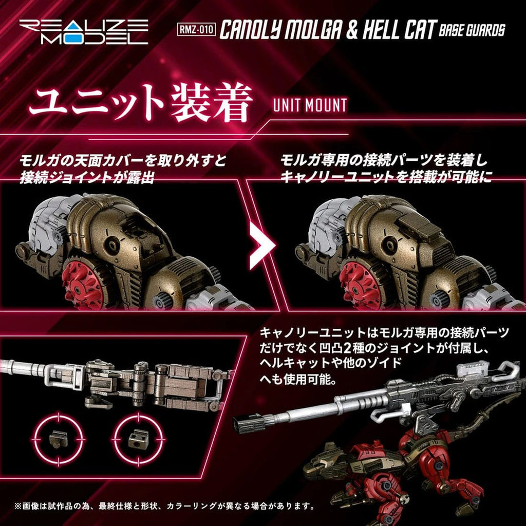 Product image Zoids Plastic Model Kits 2-Pack 1/100 RMZ-010 Canoly Molga & Hell Cat Base Guards Sets 20 cm