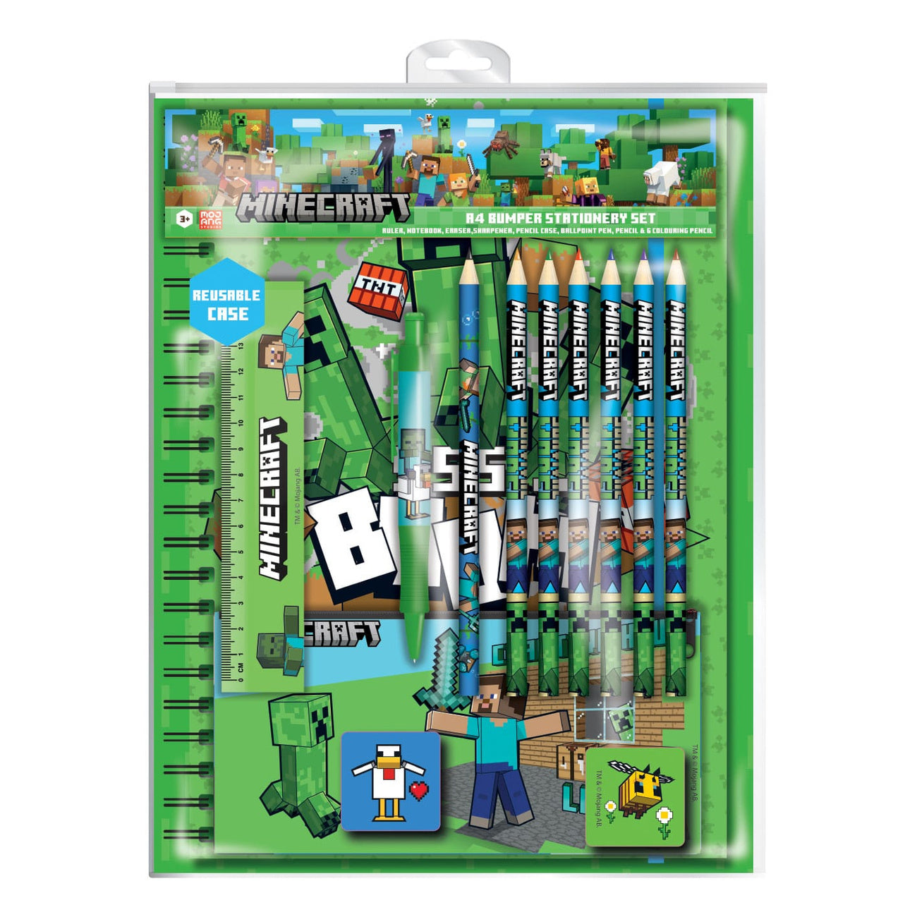 Product image Minecraft 12-Piece Writing Set A4 Bumper