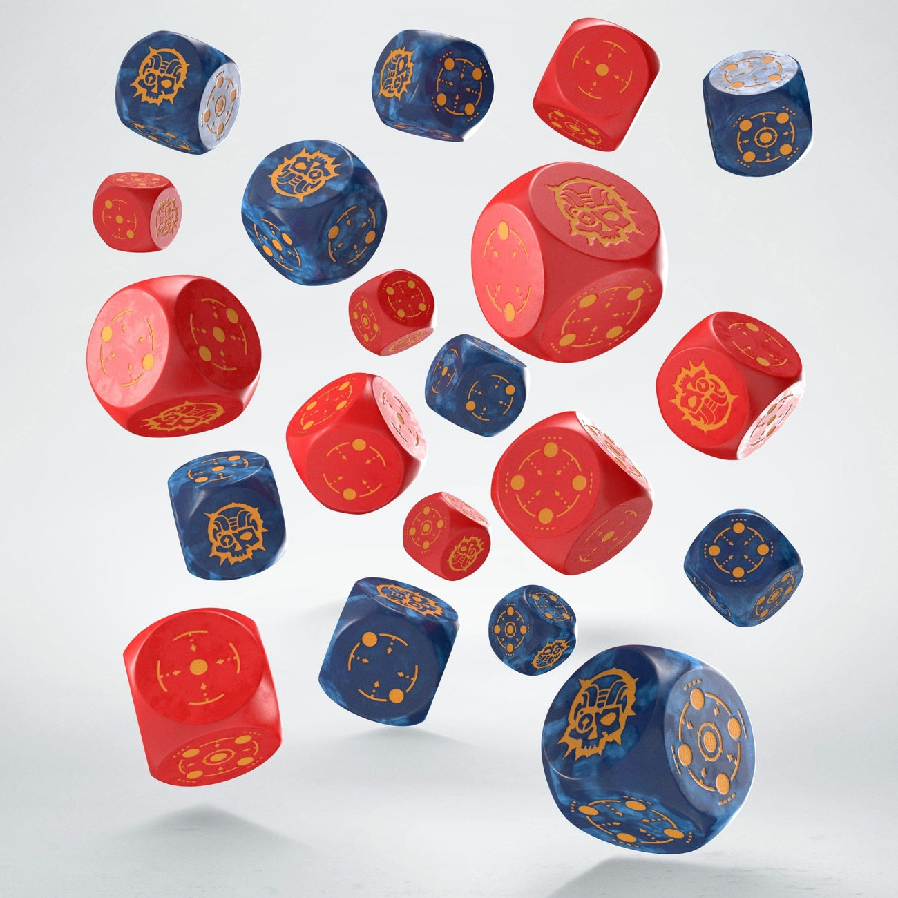 Product image Crosshairs Compact D6 Dice Set Cobalt & Red (20)
