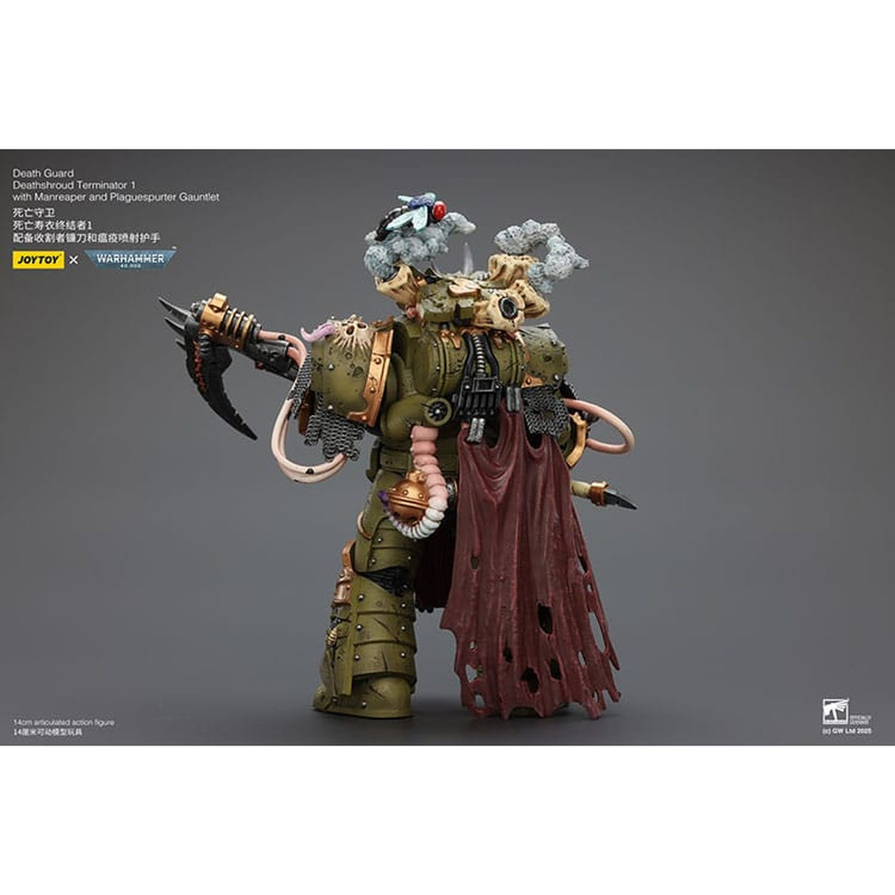 Product image Warhammer 40k Action Figure 1/18 Death Guard Deathshroud Terminator 1 with Manreaper and Plaguespurter Gauntlet 14 cm