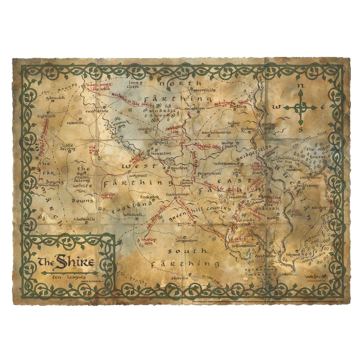 Product image The Hobbit Art Print Map of the Shire 74 x 54 cm