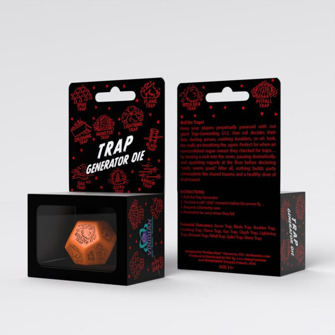 Product image Viridian Dice Jumbo Trap Generator Die D12 Orange