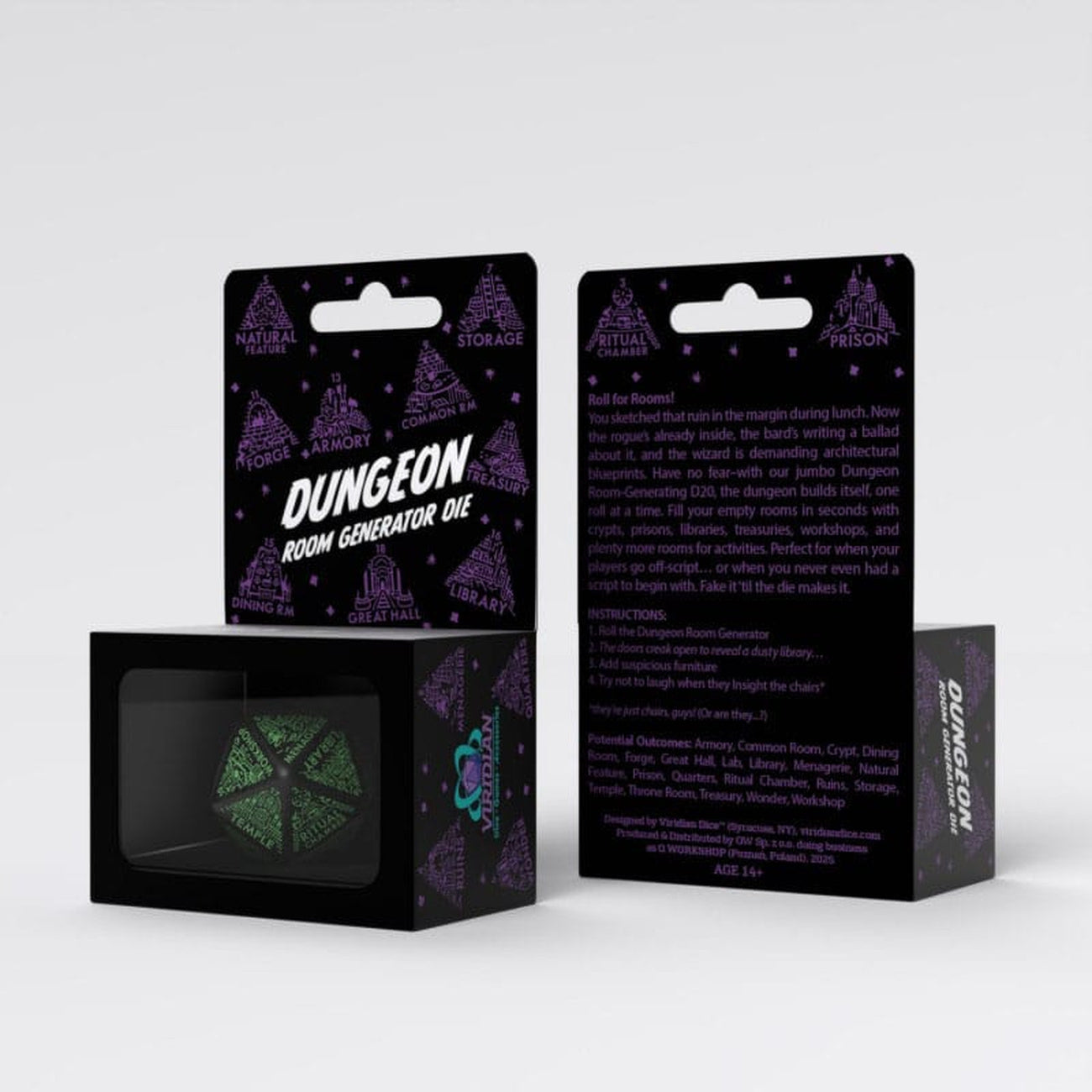 Product image Viridian Dice Jumbo Dungeon Room Generator D20