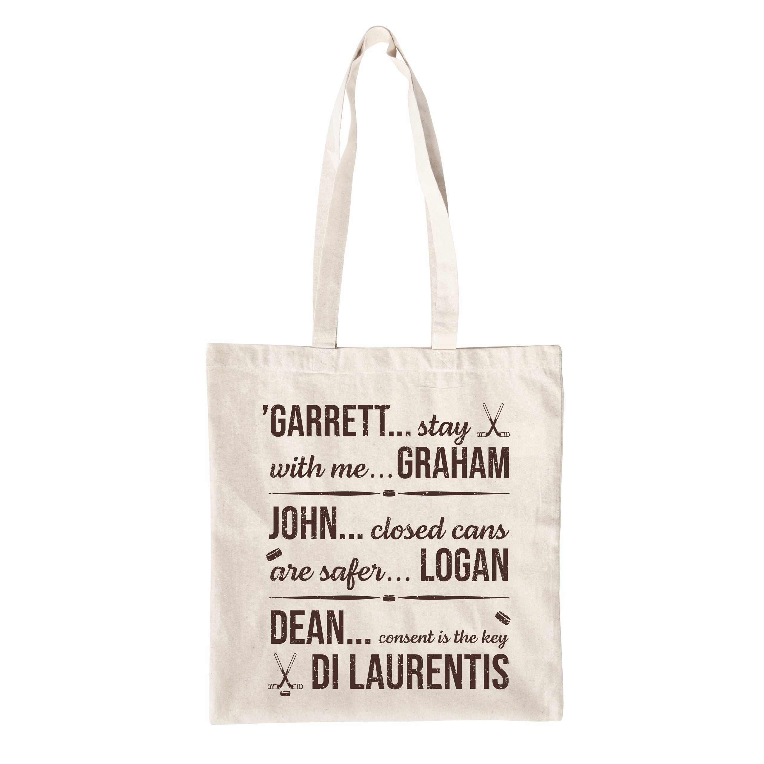 Product image Garrett, John and Dean cotton tote bag for Off Campus fans