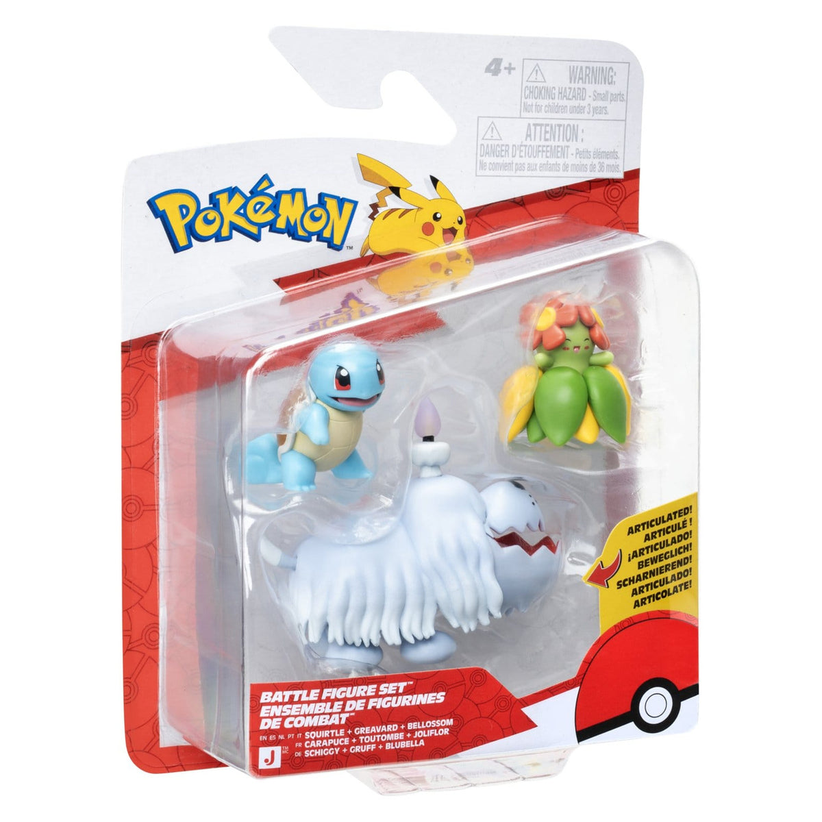 Produktbild Pokémon Battle Figure Actionfiguren 3er-Pack Schiggy, Gruff