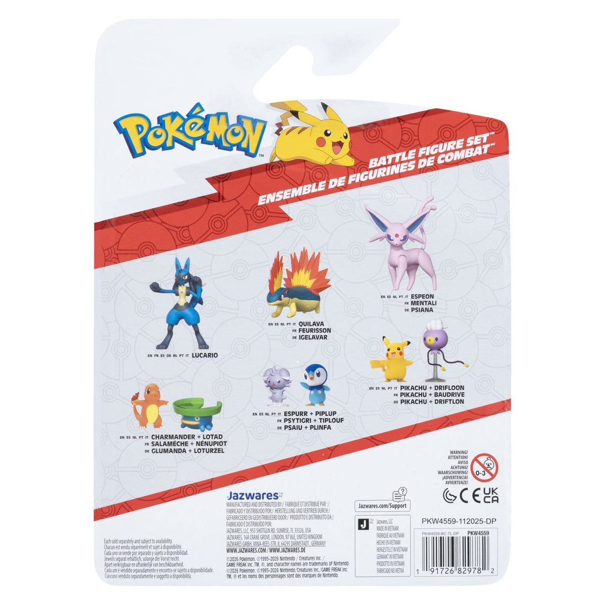 Produktbild Pokémon Battle Figure Actionfiguren 3er-Pack Schiggy, Gruff