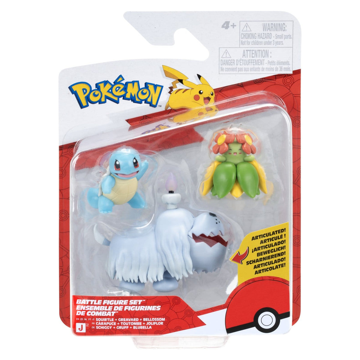 Produktbild Pokémon Battle Figure Actionfiguren 3er-Pack Schiggy, Gruff